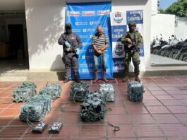 Capturan un sujeto con más 50 kilogramos de cocaína en santa marta