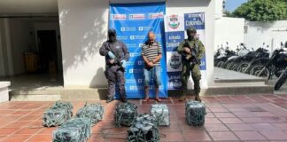 Capturan un sujeto con más 50 kilogramos de cocaína en santa marta